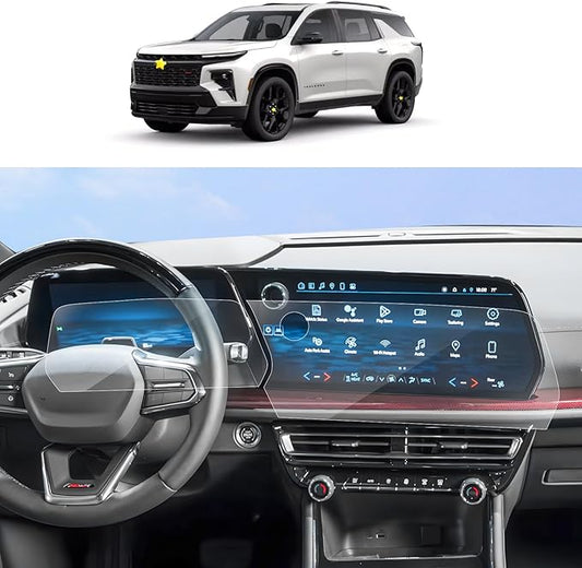SKTU 4Pack 2024 2025 2026 Chevy Traverse Screen Protector for 2024 2025 2026 Chevrolet Traverse/ 2024 2025 2026 Chevrolet Blazer EV 17.7In Navigation+11In Instrument Screen 2024 2025 2026 Chevy Traverse Accessories [Ultra Clear, Anti-Scratch&Glare]