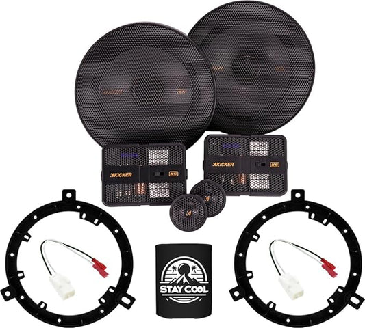 KICKER Speakers 6.75 inch for Jeep Wrangler JK 2018 Upgrade Kit - Pair of KS Series with Adapters and Harness, Component 6 3/4 Car Audio Front Dash or Rear Overhead Speaker KSS670, 51KSS6704