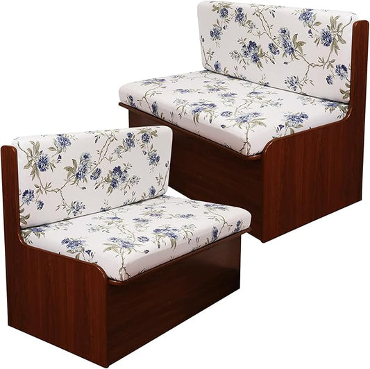 CRFATOP Sets of 2 Printed RV Dinette Cushion Slipcover Stretch Camper Cushion Covers Floral 2 Seat Sofa Chair Cover Furniture Protector for RV Car Bench 2 Backrest Covers & 2 Bench Covers,20