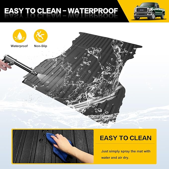 Truck Bed Mat for 1996-2016 Ford Super Duty F250/F350/F450 6.8FT Bed Liner All Weather Protection Bed Cargo Mat Pickup Car Accessories(for 96-16 F-250/F-350/F-450 6.8FT)