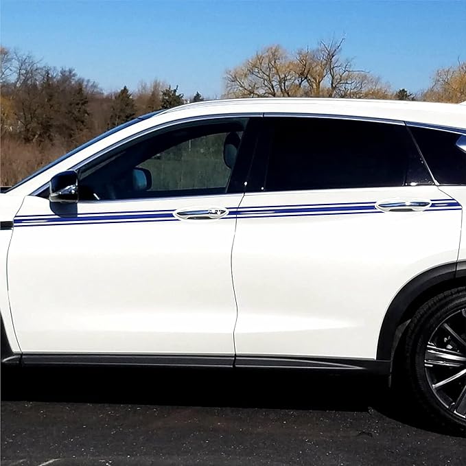 16Ft Dark Blue Car Motor Bike Self-Adhesive Exterior and Interior Molding Trim Universal Dashboard Bumper Window Door Body Side Decorative Strip Scratch-Proof (Width: 3/4 inch (20mm))