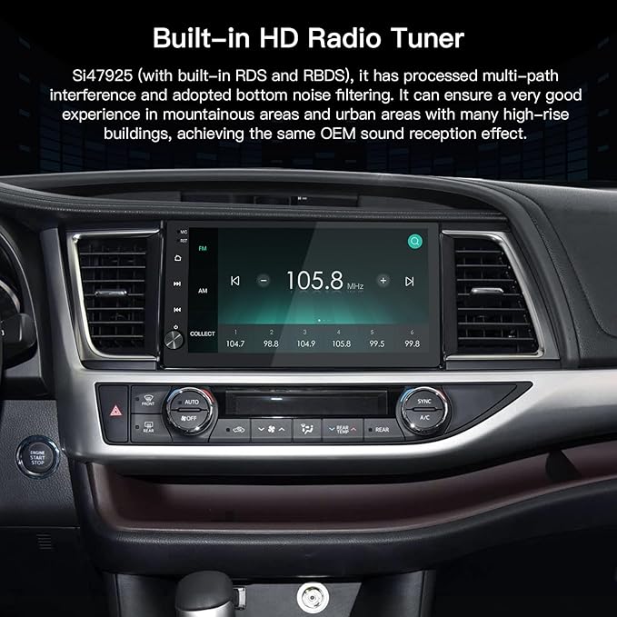 10.2'' Android 13 Car Stereo for Toyota Highlander 2014-2019,with Wireless CarPlay & Android Auto,8G+128G WiFi/DSP/SWC/AM/FM Radio