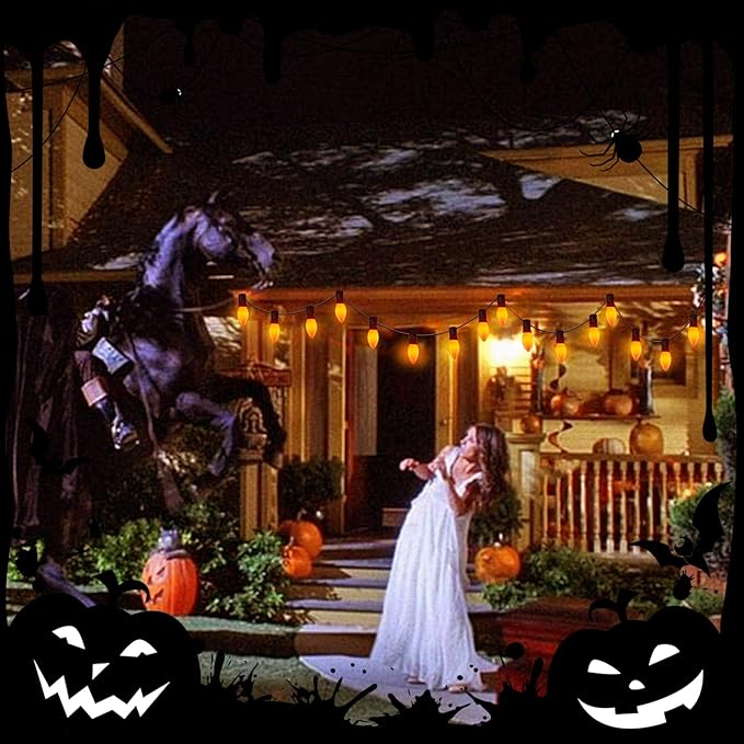 GOOTHY 25 Pack C9 LED Orange Christmas Light Bulbs, E17 Intermediate Base Shatterproof LED Orange Replacement Light Bulbs for C9 Christmas Outdoor String Lights, 0.6W Night Light Bulbs, 2700K