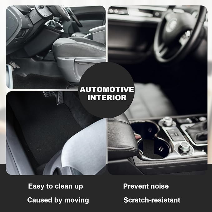 Nuanchu 51.6 Square Feet 47.2'' x 157.5'' Black Underfelt Carpet with Adhesive Back for Speaker Sub Box, Underfelt Carpet for RV, Boat, Marine, Auto, Truck, Car Trunk, Door Liner, Desk