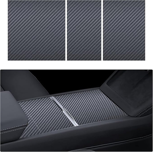 2026 Tesla Center Console Wrap Cover Kit Model Y Juniper Model 3 Highland ABS Material Center Console Cover Carbon Fiber Design for Tesla Model 3 Model Y Accessorie