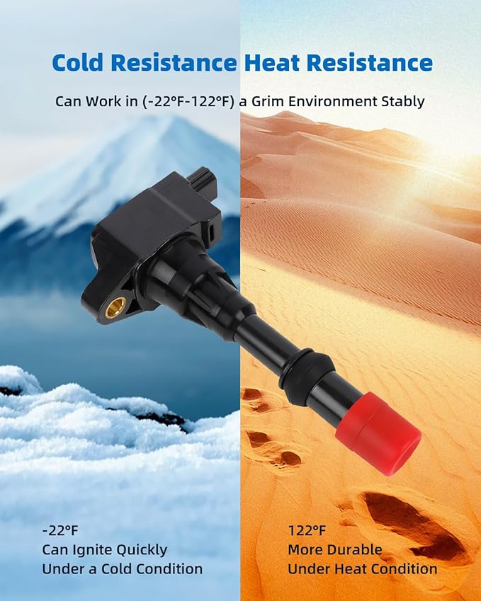 ECCPP 4 ignition coils with 4 iridium Spark Plugs UF373,coils packs,for Honda for Civic 1.3L 2003 2004 2005 UF373+UF374