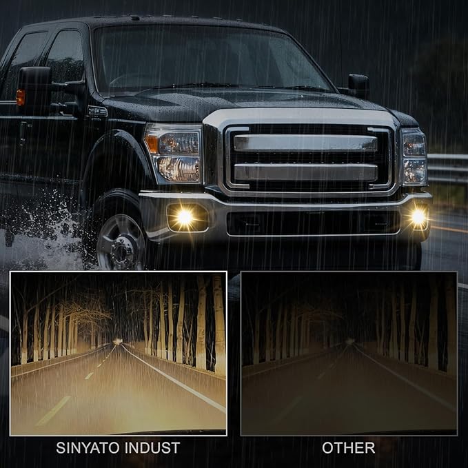 Fog Lights Compatible for Ford 2011-2016 F250/F350/F450/F550 Super Duty, Bumper Driving LED Fog Lamp Assembly Replacement FogLight Kit, DOT Certified（1 Pair）