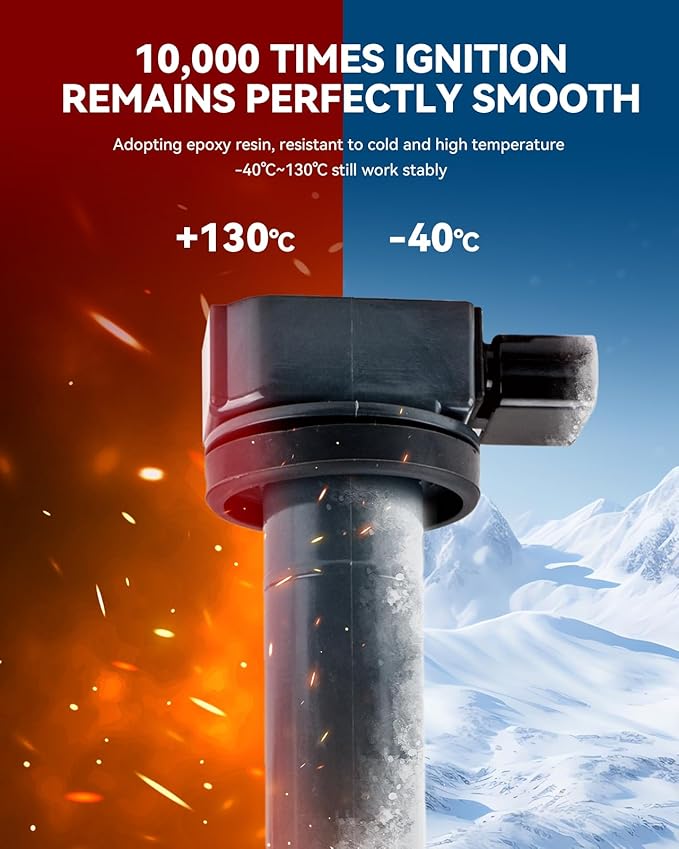 PHILTOP Ignition Coil Pack, Compatible with 2002-2011 Camry, 2001-2008 RAV4, 2010-2015 xB, 2001-2007 Highlander, 2009-2010 Matrix Vibe Corolla, 2002-2006 Solara 2.4L, UF333 Ignition Coil