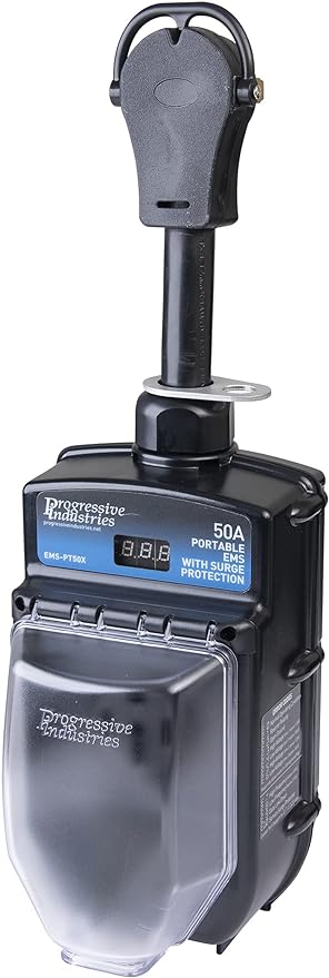 Progressive Industries EMS-PT50X Portable RV Surge Protector, Black, 50 Amp