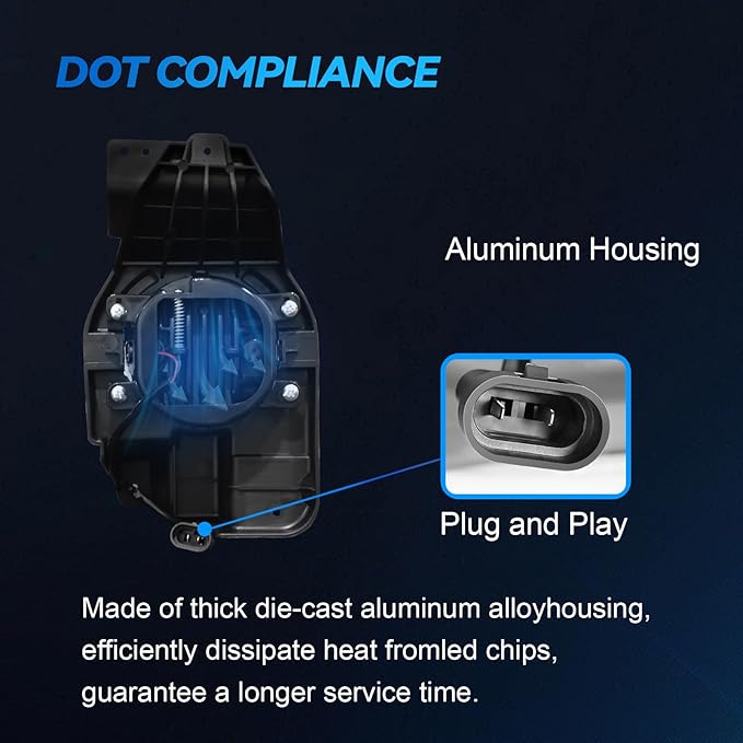 LED Fog Lights Assembly Compatible with 2013 2014 2015 Ford Explorer, Front Driving Fog Lamps Clear Lens Replacement Kit, DOT Certified - 1 Pair