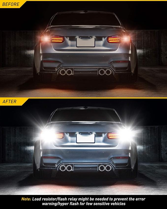 AUXITO Upgraded LED Bulbs for Reverse, Brake and Tail Lights - T20 7441 7444 LED Kit for Backup, Turn, Parking Lights - 6000K Xenon White