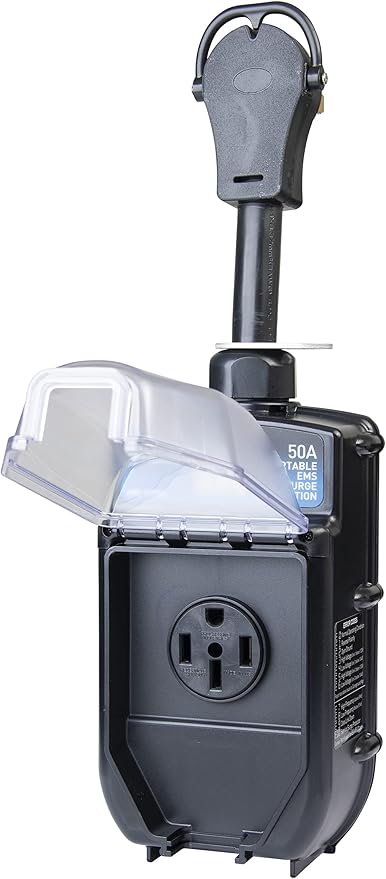 Progressive Industries EMS-PT50X Portable RV Surge Protector, Black, 50 Amp