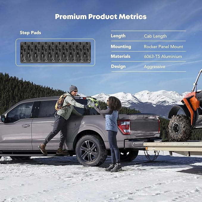 YHTAUTO 7 Inch Running Boards Fit Ford F-250/F-350 Super Duty 1999-2016 Extended/SuperCab, Side Steps Aluminum Step Bars Off-Road Exterior Accessories