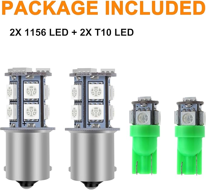 3Pcs Green Interior Map Dome Light LED Bulbs Compatible with 1987-1996 Ford F-150 F-250 Bronco