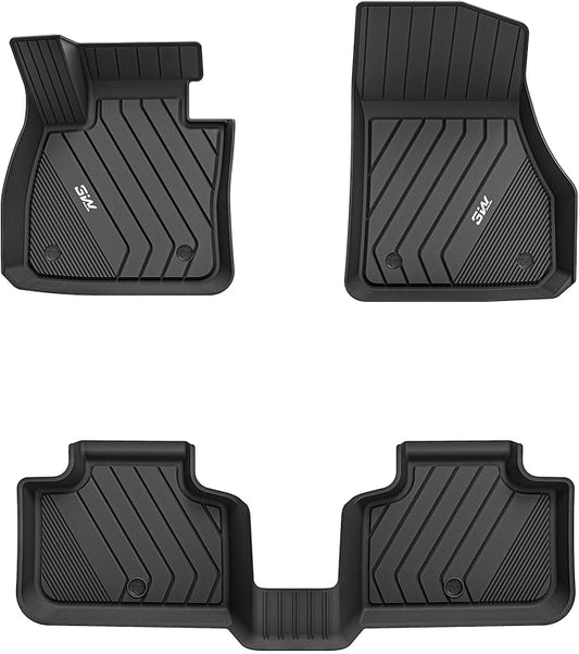 3W BMW X2 Floor Mats Fit for 2018-2023 & BMW X1 Floor Liner Fit for 2016-2022 Custom Fit All Weather TPE Floor Liner for X2 28i M35i 1st & 2nd Row Full Set Car Mats, Black