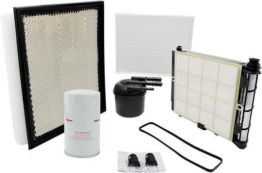 6.7L Diesel Filter Kit, FD-4624 Fuel Filter, FA2031 Engine Air Filter, FP92 Cabin Air Filter, FL2124S Oil Filter, Compatible with 2020-2023 Ford F250 F350 F450 F550 Super Duty V8