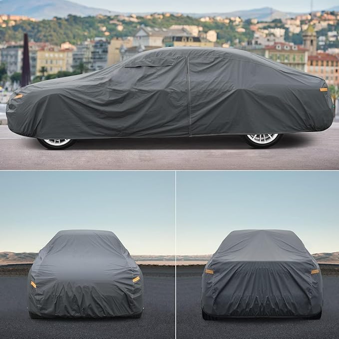 16 Layers Large SUV Car Cover Waterproof All Weather Heavy Duty, Universal Fit Toyota Sequoia, Chevrolet Tahoe, Ford Expedition, Cadillac Escalade, Lincoln Navigator, GMC Envoy Yukon etc.