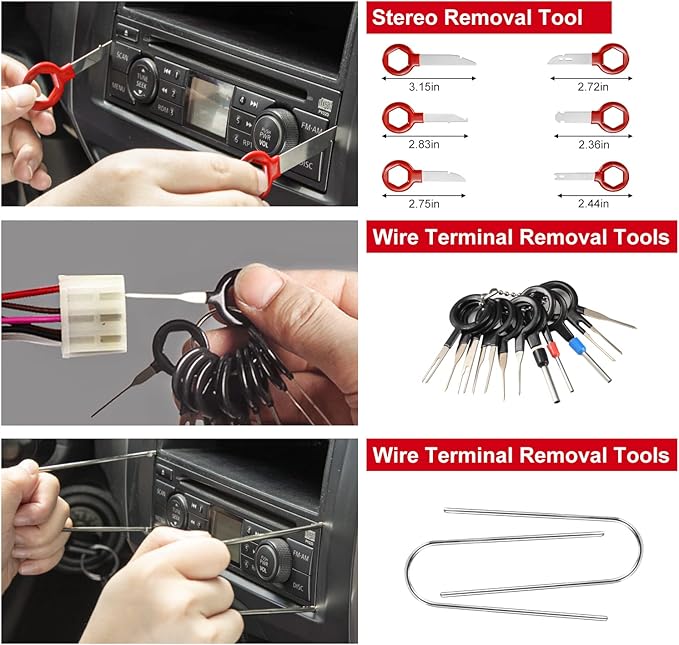 Trim Removal Tool Kit 330Pcs Car Removal Tool Kit Pry Tool Set Auto Clip Pliers Panel Door Radio Dash Window Bumper Adhesive Cable Clips Retainer Clip Set Terminal Removal Tool Set Fastener Remover