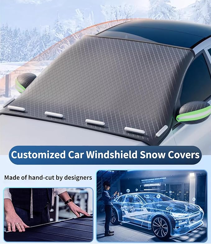 Custom fit for BMW Windshield Snow Covers, 8 Layers WAaterproof Windproof Protection, Frost Defense, Ice, Sun, Snow, Designed for BMW Accessories (for BMW X3)