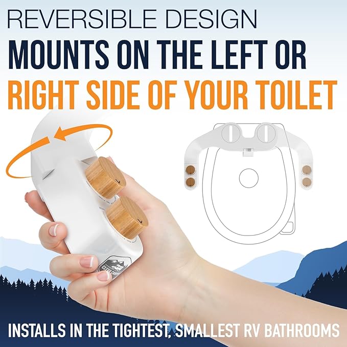 The Original RV Bidet Self-Cleaning Dual Nozzles | Non-Electric, Reversible Design | Easy Installation, RV Waterline Compatible | Adjustable Gentle Water Pressure | Eco-Friendly