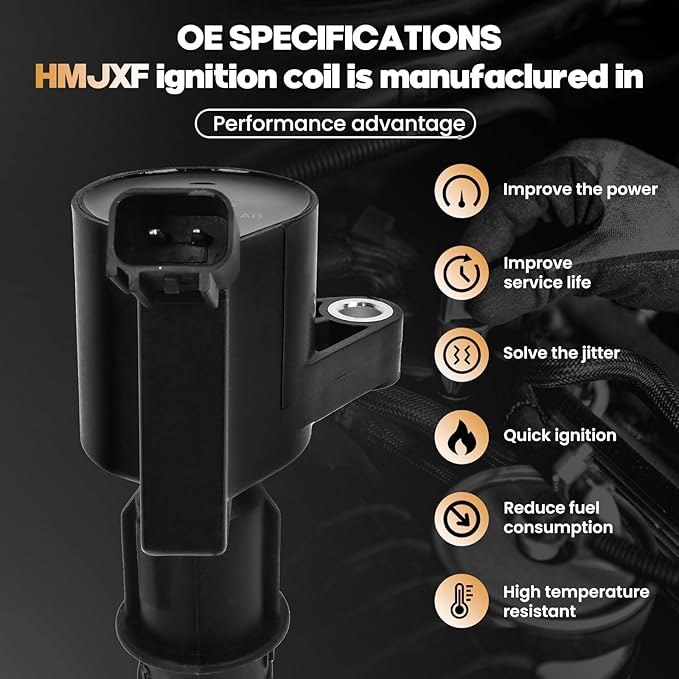 8PCS Ignition Coil Packs DG508 Compatible with Ford 2004-2010 F-150/97-99 F-250 Explorer Expedition Mustang E150(250/350), for Lincoln for Mercury with 4.6L 5.4L V8 Engine FD503 DG472 DG457 DG491