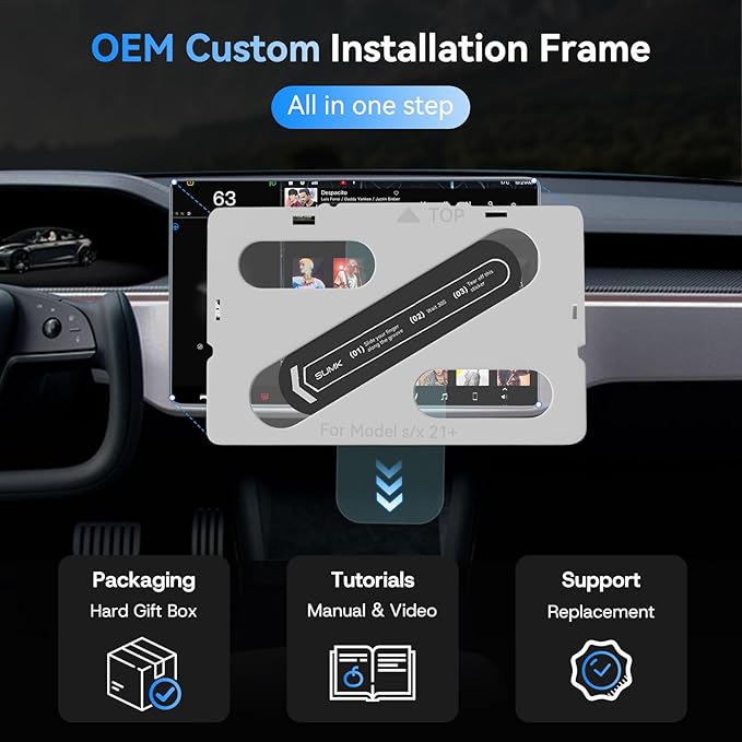 Tempered Glass Screen Protector for Tesla Model X/S Accessories 2021-2026 [9H & Anti-scratch] - 2pcs