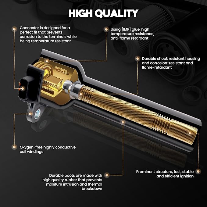 Set of 4 Ignition Coil Packs UF598 C1749 Compatible with Mini Cooper 2007-2013 Cooper Countryman 2011-2016 Cooper Paceman - L4 1.6L Engines