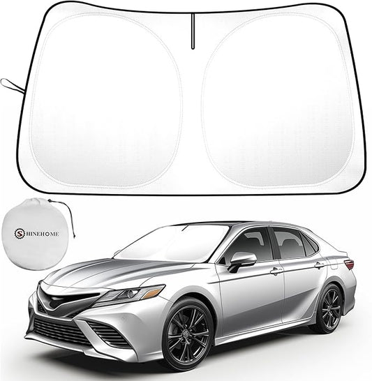 Car Windshield Sun Shade Compatible with 2025 2024 2023 2022 2021 2020 2019 2018 Camry LE XLE Hybrid SE XSE Sedan Accessories 2025 Upgrade Foldable Sunshade Custom Windshield Sun Visor