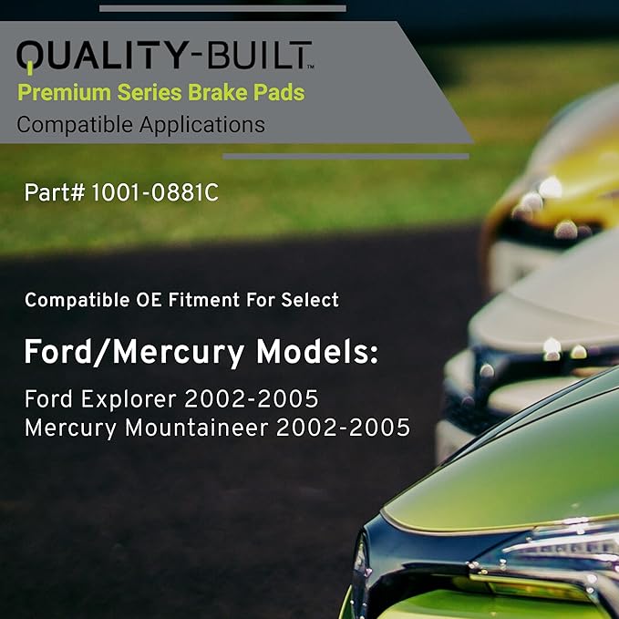 QUALITY-BUILT Premium Ceramic Rear Brake Pads 1001-0881C Compatible with 2002-2005 Ford Explorer; 2002-2005 Mercury Mountaineer