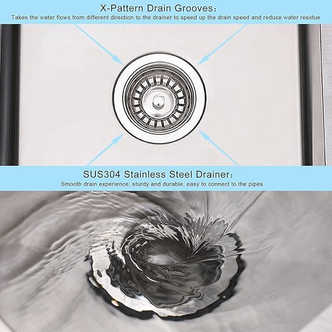 15x17 Inch Undermount Bar Sink,15 Inch Top mount Small Kitchen Stainless Steel Rectangular 16 Gauge Single Bowl Prep Wet RV Sink Workstation with Strainer Drain