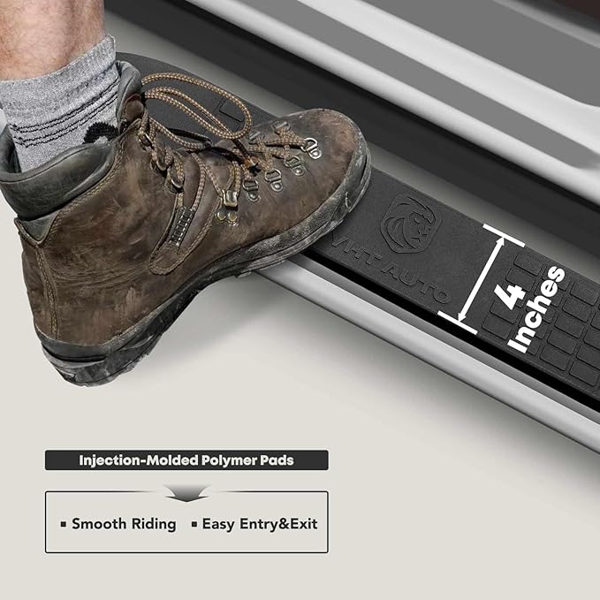 YHTAUTO 4 Inch Running Boards Side Steps Fit Nissan Frontier 2005-2024, Crew Cab, Oval Straight Stainless Steel Polished Chrome, Truck Cab Side Step Rails Off-Road Exterior Accessories, Set of 2