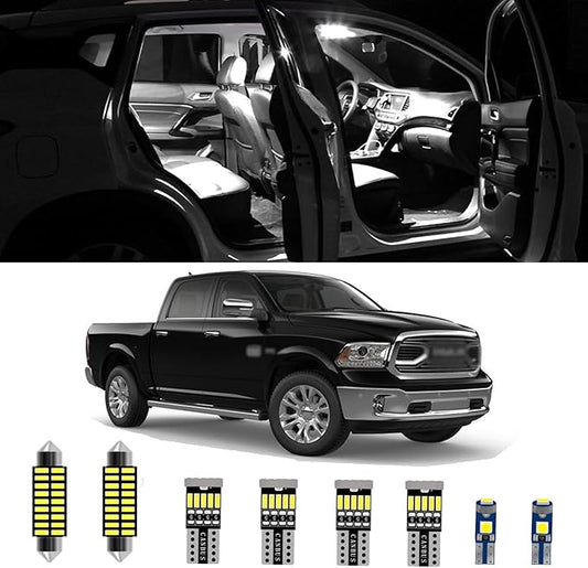 AWALITED 12pcs RAM 1500 Interior LED Lights Kit Super Bright LED Map Dome Light Bulbs for 2009 2010 2011 2012 2013 2014 2015 2016 2017 2018 Dodge Ram 1500 2500 3500 Pickup Truck all models