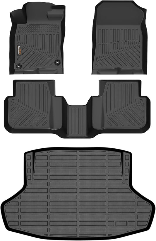 Binmotor-Floor Mats & Cargo Liner Set for 2025 Honda Civic Hybrid Sedan, All Weather Car Floor Mat for Honda Civic Hybrid Sedan Accessories Mats Heavy Duty Liners