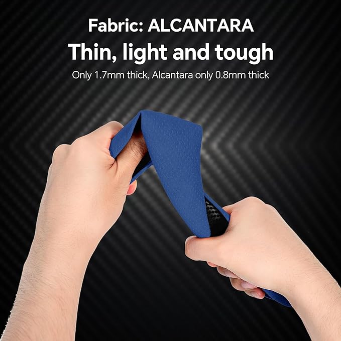 2 Piece Alcantara Steering Wheel Cover - Split Sport Design for D & O Shape Wheels, Soft Touch · Anti-Slip Grip · All Season Comfort · Durable Luxury Material for Performance Cars