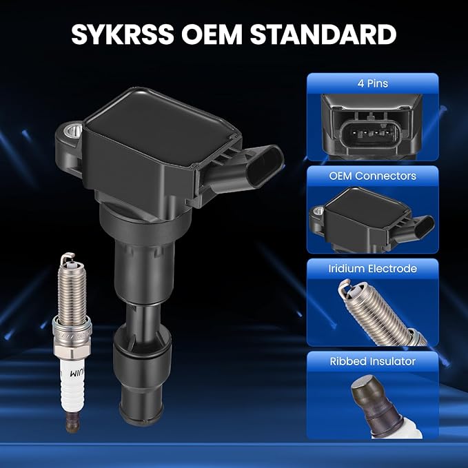 6-Pack UF863 Ignition Coils & 93175 Spark Plugs Kit Compatible with Kia Cadenza/Sorento/Sedona, Compatible with Genesis G80 3.3L 3.8L V6- Replaces 273103L030 LKR7DIX-11S for Palisade