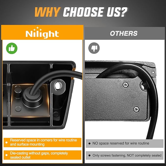 Nilight RV Exterior Light 2PCS 5 Inch Porch Lights Amber Beam 12V 24V LED Scene Cargo Lighting Black Aluminum Housing for RVs Trailers Travel Campers 5th Wheels Motorhome SUV Truck