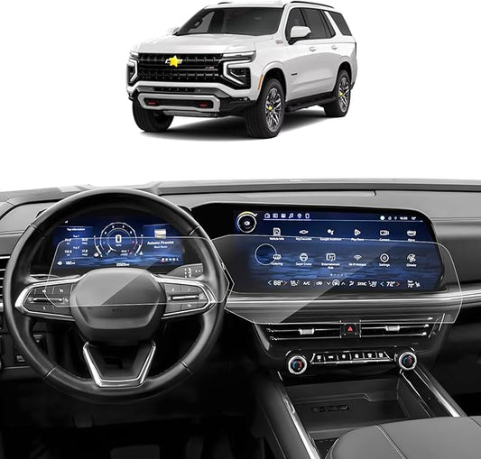 SKTU 4-Pack 2025 2026 Chevy Tahoe Accessories Screen Protector for 2025 2026 Chevrolet Tahoe/ Suburban 17.7-Inch Navigation & 11-Inch Instrument Screen [Ultra Clear, Anti-Glare&Scratch] 2025 2026 Chevy Tahoe Suburban Accessories