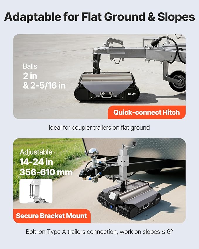 VEVOR Electric Trailer Mover, 9000 lbs Max Towing Capacity, Remote-Controlled Trailer Mover with 328 ft Wireless Range, Motorised Camper Trolley Kit Fits for Camper RV Caravan Boat Trailer Jack
