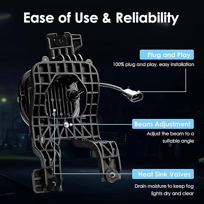 LED Fog Lights Compatible with 2008-2010 Ford F250 F350 F450 Super Duty Truck, Front Driving Lamps Clear Lens Assembly Replacement, DOT Approved (1 Pair)