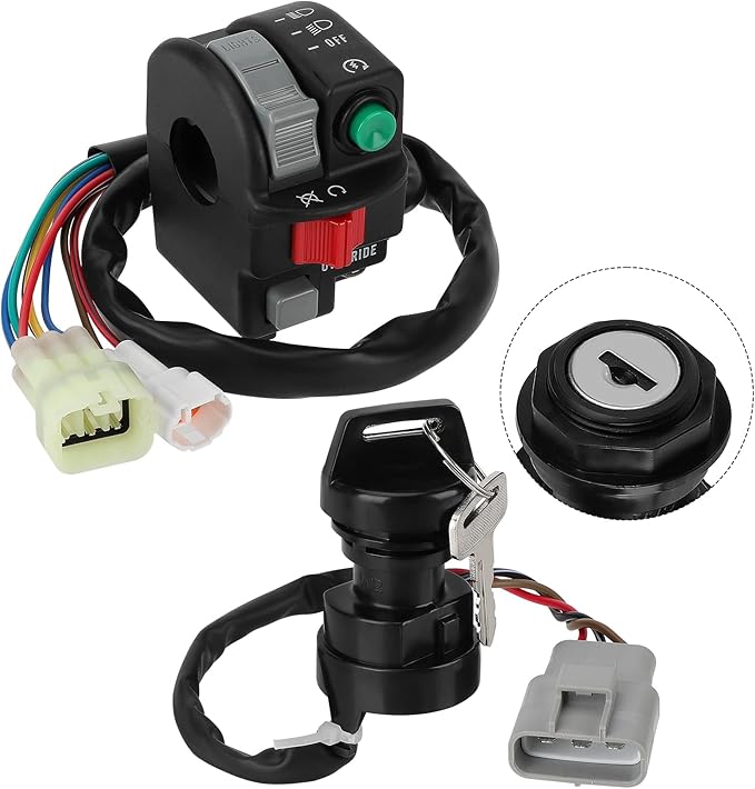 M MATI Start Stop Headlight Switch & Ignition Key Switch for Yamaha Grizzly 700 550 2009-Up Kodiak 450 2020-Up Kodiak 700 2016-Up 28P-83972-00-00 28P-82510-01-00 28P-82510-00-00