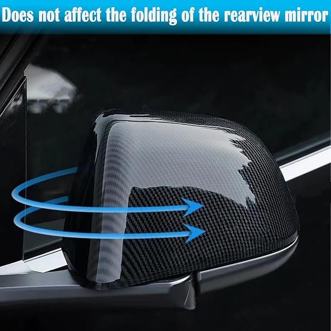 YHCDSEA Rearview Mirror Guard Cover for Tesla Model Y, Side Mirror Cover Exterior Accessories fit for Tesla Model Y 2024 2023 2022 2021 (Glossy Carbon Fiber Pattern, Model Y)