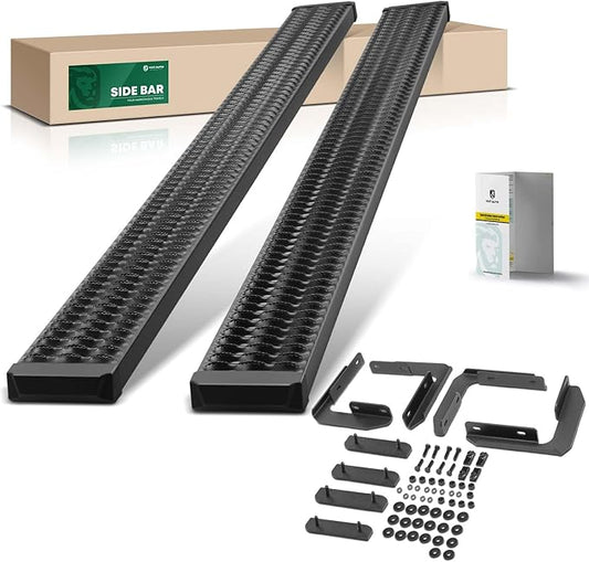 YHTAUTO 7" Running Boards Side Steps Fit Ford F-250/F-350 Super Duty 1999-2016, Standard/Regular Cab, Aluminum Black Powder, Truck Cab Side Step Rails Off-Road Exterior Accessories, Set of 2