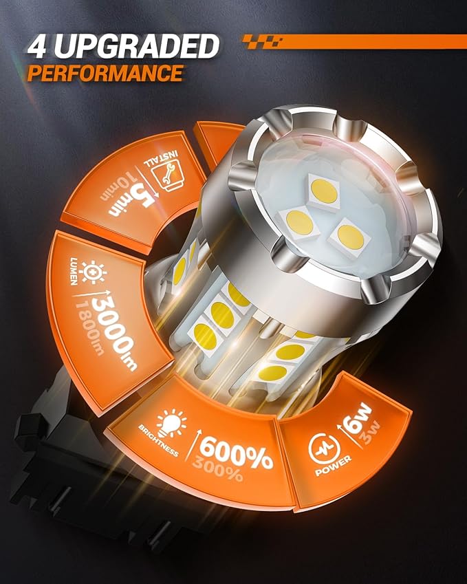 SEALIGHT 3157 LED Bulb White, Super Bright 3156 3056 3057 4157 3047 4057 3457 4114 LED Bulb for Backup Reverse Tail Brake DRL Signal Parking Lights, Pack of 2