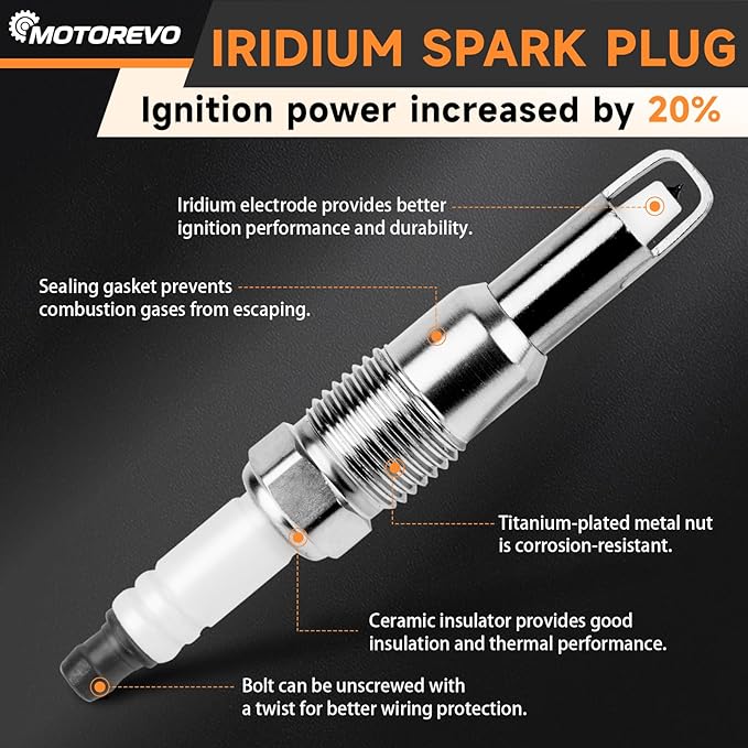 FD508 Ignition Coils Pack + SP546 Iridium Spark Plugs 5.4L Compatible with Ford F150 F250 F350 Expedition, for Mark LT Navigator 2004 2005 2006 2007 2008(For Black coil boots), Replaces DG511, 8PCS