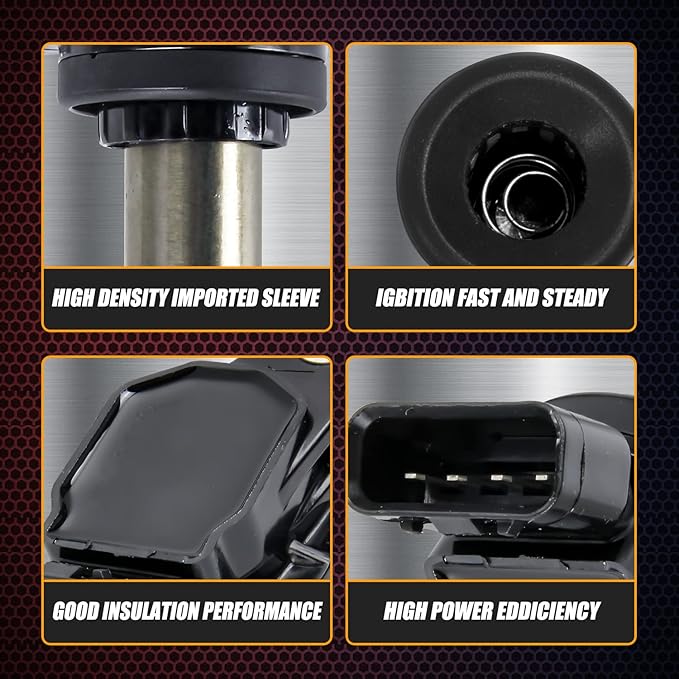 RANSOTO Ignition Coil Pack UF596 & Iridium Spark Plug 4912 Compatible with 2009-2015 Toyota Corolla Prius Matrix, Pontiac Vibe, Scion xD, Lexus CT200h 1.8L Replaces UF619 Set of 4