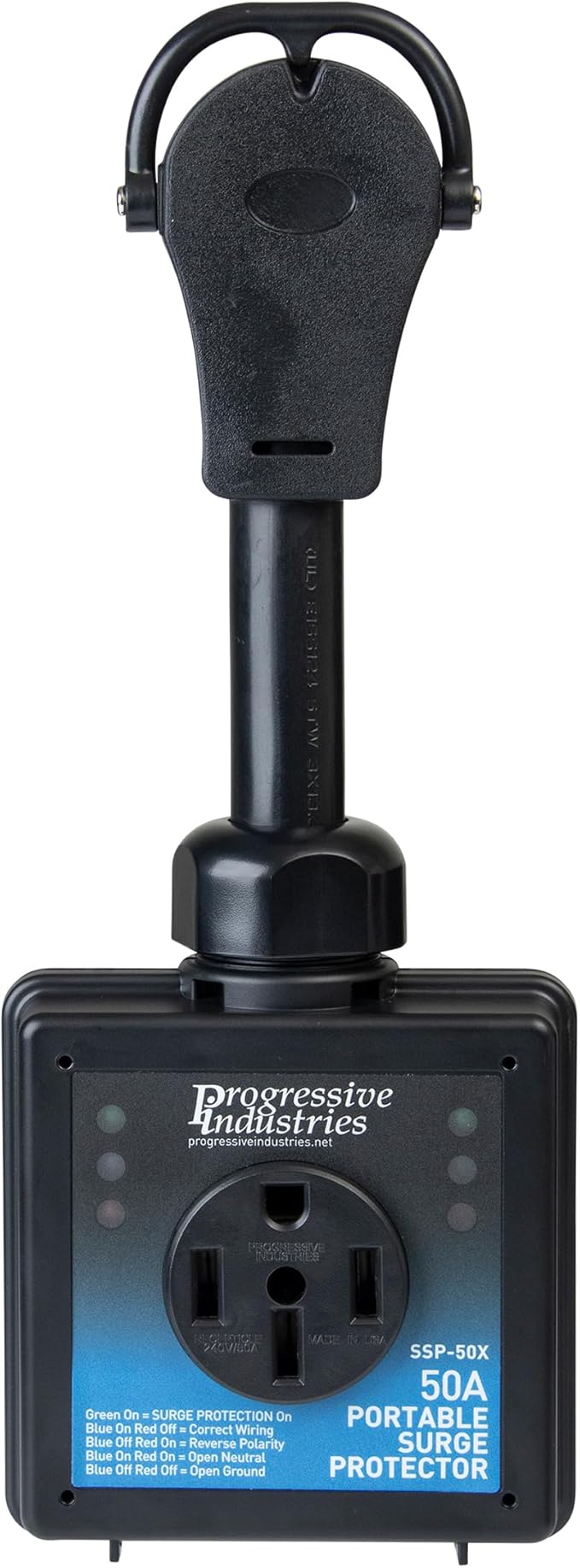 Progressive Industries SSP-50X Portable RV Smart Surge Protector, Black, 50 Amp