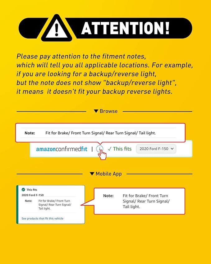 AUXITO Upgraded LED Bulbs for Reverse, Brake and Tail Lights - T20 7441 7444 LED Kit for Backup, Turn, Parking Lights - 6000K Xenon White