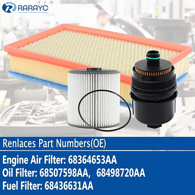 Ecodiesel 3.0L Oil Filter & Air Filter Set Replacement for | 2020-2023 Wrangler JL | 2020-2023 Gladiator | Replaces# 68507598AA 68498720AA 68436631AA