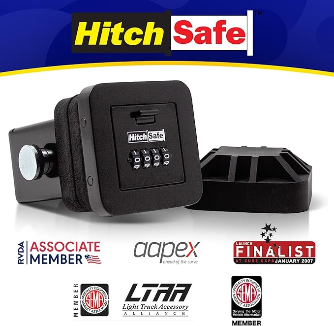 HS7000 Key Vault | Hidden Trailer Hitch Safe for Secure Key Storage | CarShare Turo | Weather Resistant and Durable with 4-Digit Combination Lock for Cars, Trucks, and SUVs