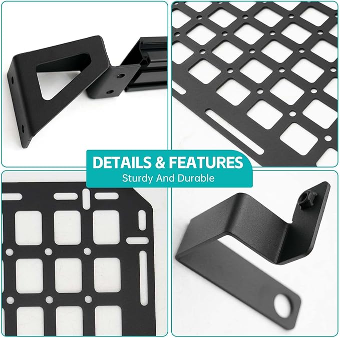 Front Truck Bed Molle Panel Rack System Compatible with 2015-2025 Ford F150 / Raptor Accessories 5.5FT Cargo Storage Organizer Tools Rack Fit for 2015-2025 F-150 Accessories (Not for 6.5FT)